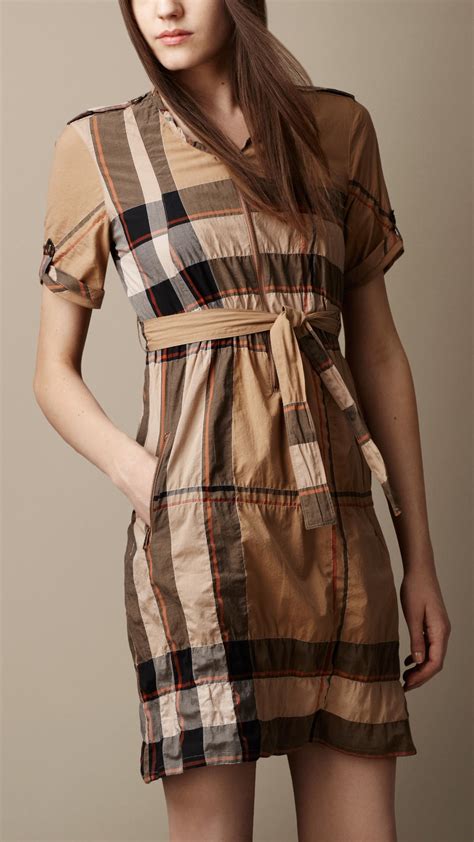 plaid check beige dress tunic burberry|burberry plaid dresses.